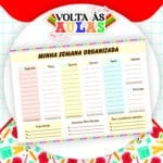 Organizador Semanal Volta às Aulas  - Escolar  2024