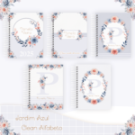 Combo Completo – Coleção Jardim Azul Clean Alfabeto  2025