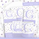 Kit Encadernação Baby Completo – Floral Clean Lilás