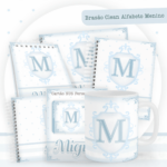 Kit Encadernação Baby Completo – Brasão Clean Alfabeto Menino