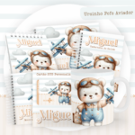 Kit Encadernação Baby Completo – Ursinho Fofo aviador