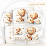 Kit Encadernação Baby Completo – Ursinho no Balão
