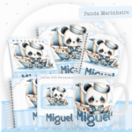 Kit Encadernação Baby Completo – Panda Marinheiro