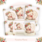 Kit Encadernação Baby Completo – Ursinha Floral