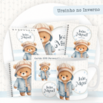 Kit Encadernação Baby Completo – Ursinho no Inverno