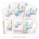 Kit Encadernação Baby Completo – Borboletas Candy