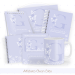 Kit Encadernação Baby Completo – Alfabeto Clean Lilás