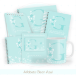 Kit Encadernação Baby Completo – Alfabeto Clean Azul