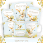 Kit Encadernação Baby Completo – Coelhinha Floral