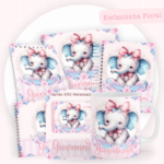 Kit Encadernação Baby Completo – Elefantinha Floral