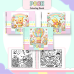 Livro de colorir tema Pooh