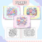 Livro de colorir tema Flores