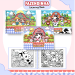 Livro de colorir tema Fazendinha