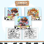 Livro de colorir tema Cowboy