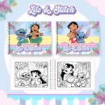 Livro de colorir tema Lilo & Stitch