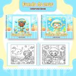 Livro de colorir tema Fundo do Mar Menino