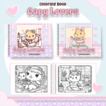Livro de colorir tema Capivara - Capy Lovers