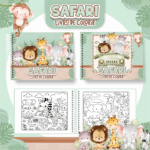 Livro de colorir tema Safari