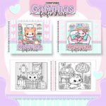 Livro de colorir tema Gatinhas Fofinhas