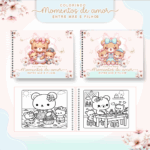Livro de colorir tema Momentos de amor Mãe de casal - Ursinhos