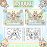 Livro de colorir tema Labubu Menino