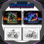 Livro de colorir tema Motoqueiros
