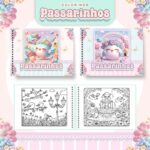 Livro de colorir tema Jardim de Passarinhos