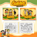 Livro de colorir tema Chaves