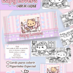 Card de colorir tema Capy Lovers