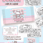 Card de colorir tema Coala Kawaii