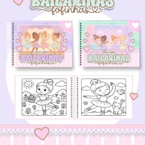 Livro de colorir tema Bailarinas Fofinhas