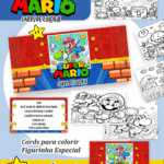 Card de colorir tema Super Mario