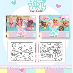 Livro de colorir tema Pool Party