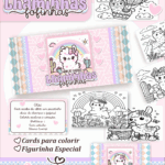 Card de colorir tema Lhaminhas Fofinhas