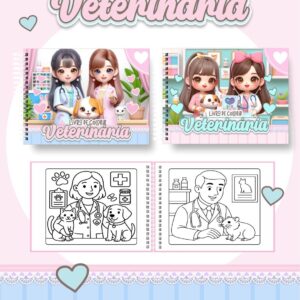 Livro de colorir tema Veterinária