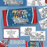 Card de colorir tema Transformers
