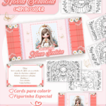 Card de colorir tema Nossa Senhora