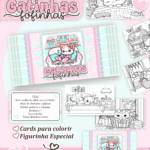 Card de colorir tema Gatinha Fofinha