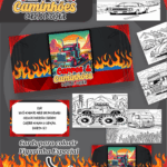Card de colorir tema Carros e Caminhões