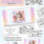 Card de colorir tema Porco Espinho Fofinho