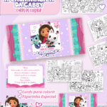 Card de colorir tema A Casa Mágica da Gabby