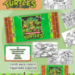 Card de colorir tema Tartarugas Ninjas