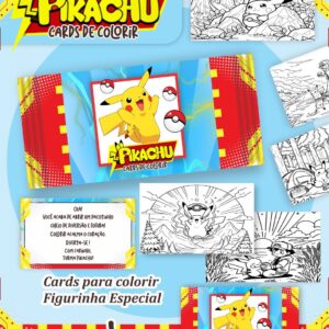 Card de colorir tema Pikachu