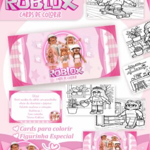 Card de colorir tema Roblox Menina