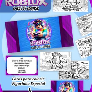 Card de colorir tema Roblox Menino