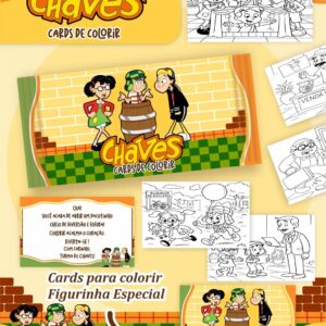 Card de colorir tema Chaves