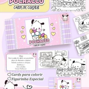 Card de colorir tema Pochacco