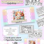 Card de colorir tema Cachorrinhas Fofinhas