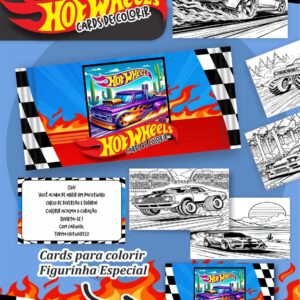Card de colorir tema Hot Weels