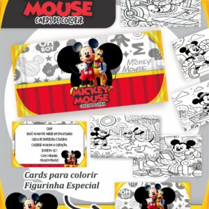Card de colorir tema Mickey